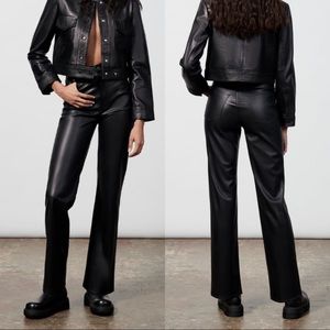 Zara Full Length the 90s Leather Pants